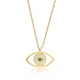 Evil Eye Emerald CZ Sterling Silver Necklace