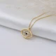 Evil Eye Emerald CZ Sterling Silver Necklace