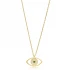 Evil Eye Emerald CZ Sterling Silver Necklace