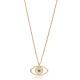 Evil Eye Emerald CZ Sterling Silver Necklace