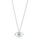 Evil Eye Emerald CZ Sterling Silver Necklace