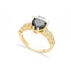 Black CZ Heart Shape Cluster 925 Sterling Silver Ring Black CZ Heart Shape Cluster 925 Sterling Silver Ring