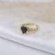 Black CZ Heart Shape Cluster 925 Sterling Silver Ring Black CZ Heart Shape Cluster 925 Sterling Silver Ring