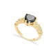 Black CZ Heart Shape Cluster 925 Sterling Silver Ring Black CZ Heart Shape Cluster 925 Sterling Silver Ring
