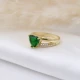 Emerald CZ Heart Cluster 925 Sterling Silver Ring Emerald CZ Heart Cluster 925 Sterling Silver Ring
