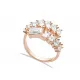 Baguette Zircon Stone Cluster Ring 925 Sterling Silver Jewelry