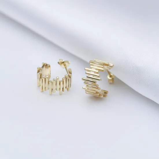 Zigzag Design Wholesale 925 Silver Plain Hoop Earrings Zigzag Design Wholesale 925 Silver Plain Hoop Earrings