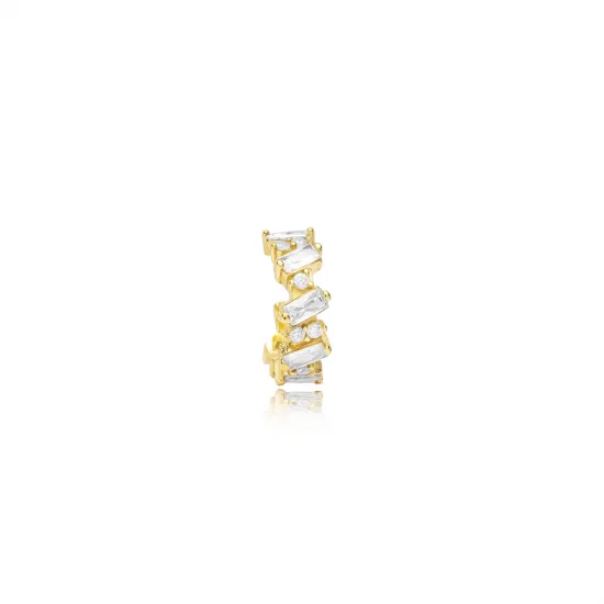 Baguette CZ Cartilage Sterling Silver Earrings - Sade 925 Silver Jewelry