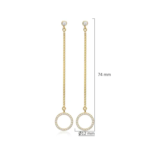 Hollow Chain Long 925 Sterling Silver Earrings