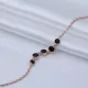 Black CZ Stone Charm Bracelet Handcrafted Jewelry