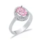 Pink CZ Oval Cluster 925 Sterling Silver Ring Pink CZ Oval Cluster 925 Sterling Silver Ring