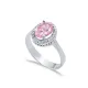 Pink CZ Oval Cluster 925 Sterling Silver Ring Pink CZ Oval Cluster 925 Sterling Silver Ring