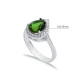 Pear Shape Emerald CZ Stones Cluster Women Silver Ring Pear Shape Emerald CZ Stones Cluster Women Silver Ring