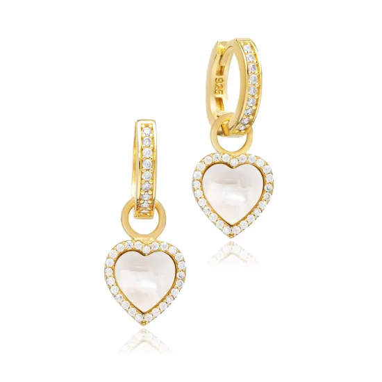 8 X 8mm Heart Mother Of Pearl Dangle Silver Earrings 8 X 8mm Heart Mother Of Pearl Dangle Silver Earrings