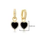 8 X 8mm Heart Black Dangle 925 Sterling Silver Earrings 8 X 8mm Heart Black Dangle 925 Sterling Silver Earrings
