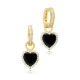8 X 8mm Heart Black Dangle 925 Sterling Silver Earrings 8 X 8mm Heart Black Dangle 925 Sterling Silver Earrings