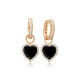 8 X 8mm Heart Black Dangle 925 Sterling Silver Earrings 8 X 8mm Heart Black Dangle 925 Sterling Silver Earrings