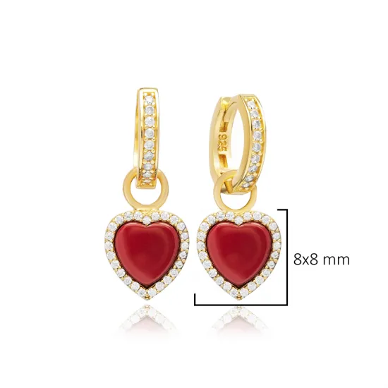 8 X 8mm Red Dangle 925 Sterling Silver Earrings 8 X 8mm Red Dangle 925 Sterling Silver Earrings