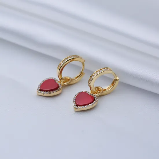 8 X 8mm Red Dangle 925 Sterling Silver Earrings 8 X 8mm Red Dangle 925 Sterling Silver Earrings
