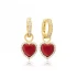 8 X 8mm Red Dangle 925 Sterling Silver Earrings