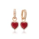 8 X 8mm Red Dangle 925 Sterling Silver Earrings 8 X 8mm Red Dangle 925 Sterling Silver Earrings