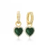 8 X 8mm Malachite Dangle 925 Sterling Silver Earrings