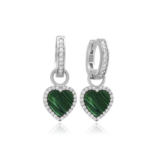 8 X 8mm Malachite Dangle 925 Sterling Silver Earrings 8 X 8mm Malachite Dangle 925 Sterling Silver Earrings