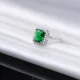 Rectangle Design Emerald CZ Stones Cluster Women Silver Ring Rectangle Design Emerald CZ Stones Cluster Women Silver Ring
