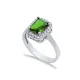 Rectangle Design Emerald CZ Stones Cluster Women Silver Ring Rectangle Design Emerald CZ Stones Cluster Women Silver Ring