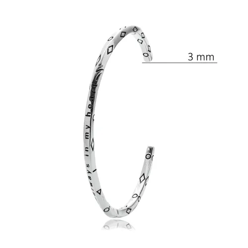 Symbolic Handmade Unisex 925 Silver Jewelry Cuff Bracelet Symbolic Handmade Unisex 925 Silver Jewelry Cuff Bracelet