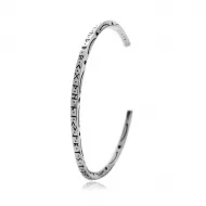 Runic Symbols Unisex 925 Silver Jewelry Cuff Bracelet