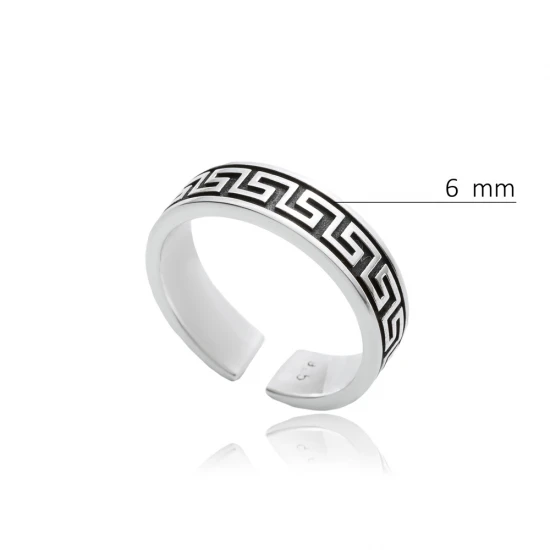 Greek Symbol Men Collection Sterling Silver Ring