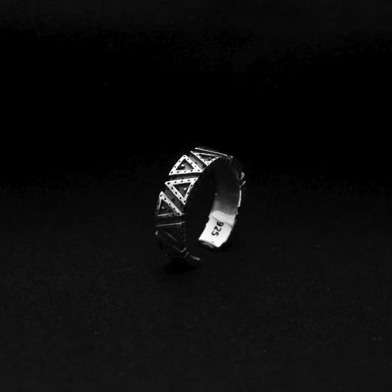 Pyramid Symbol Men Collection Sterling Silver Ring Pyramid Symbol Men Collection Sterling Silver Ring