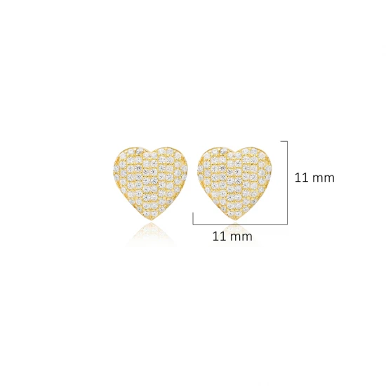 Clear CZ Heart 925 Sterling Silver Earrings Clear CZ Heart 925 Sterling Silver Earrings