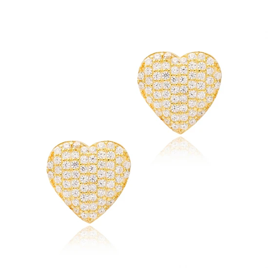 Clear CZ Heart 925 Sterling Silver Earrings Clear CZ Heart 925 Sterling Silver Earrings