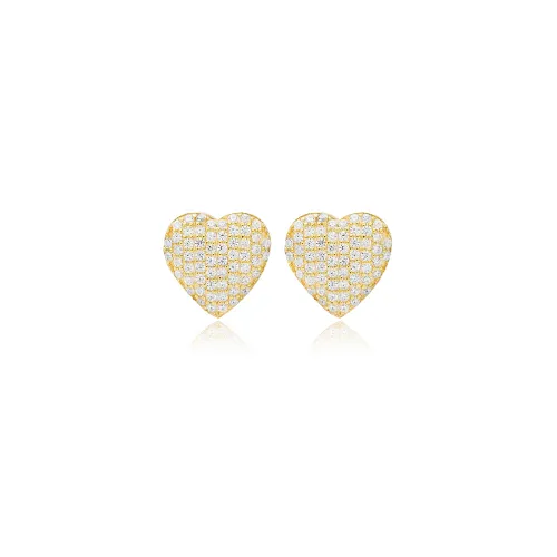 Clear CZ Heart 925 Sterling Silver Earrings