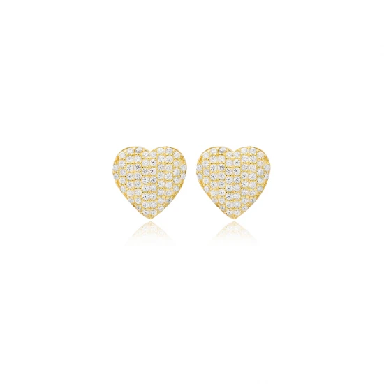 Clear CZ Heart 925 Sterling Silver Earrings Clear CZ Heart 925 Sterling Silver Earrings
