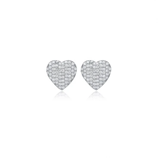 Clear CZ Heart 925 Sterling Silver Earrings Clear CZ Heart 925 Sterling Silver Earrings