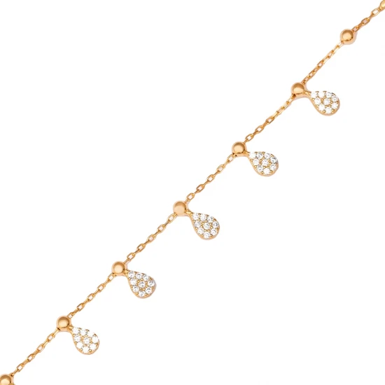 Drop Clear CZ Shaker 925 Sterling Silver Bracelet
