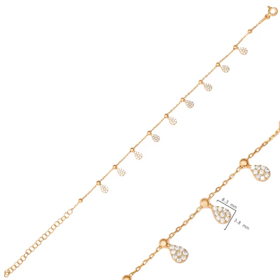 Drop Clear CZ Shaker 925 Sterling Silver Bracelet