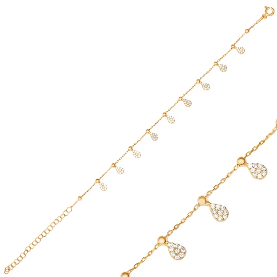 Drop Clear CZ Shaker 925 Sterling Silver Bracelet