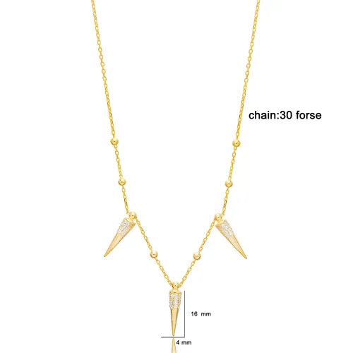 Unique Shape Ball Chain Design Zircon Stone Shaker Necklace Turkish Handmade 925 Sterling Silver Jewelry