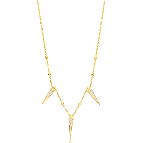 Unique Shape Ball Chain Design Zircon Stone Shaker Necklace Turkish Handmade 925 Sterling Silver Jewelry