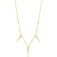 Shape Ball Chain CZ Shaker 925 Sterling Silver Necklace