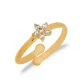Flower CZ Adjustable 925 Sterling Silver Ring