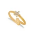 Flower CZ Adjustable 925 Sterling Silver Ring