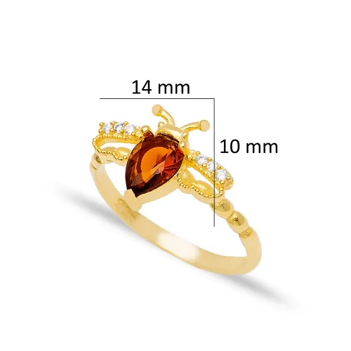 Pear Shape Bee Garnet CZ Cluster Sterling Silver Ring Pear Shape Bee Garnet CZ Cluster Sterling Silver Ring