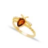 Pear Shape Bee Garnet CZ Cluster Sterling Silver Ring