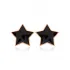 Black Enamel Star 925 Sterling Silver Earrings