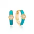 Clover Turquoise Enamel 925 Sterling Silver Earrings